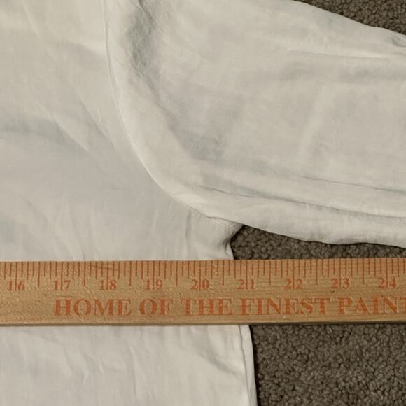 Summersalt Women M Dress Maxi Button Front Long Sleeve Roll Tab White READ - Picture 7 of 8